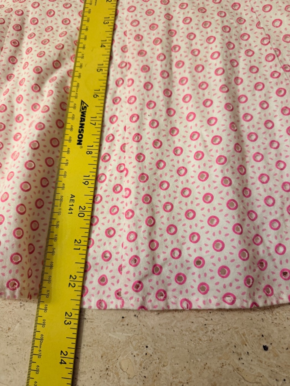 Sigrid Olsen Size 2 Pink Ivory Cotton Eyelet A-Line Skirt - Picture 4 of 5